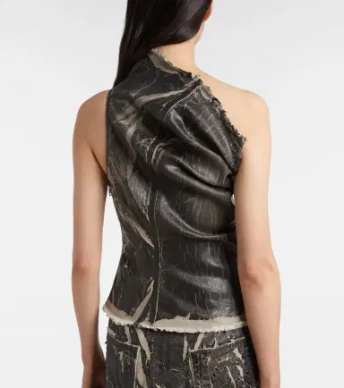 Rick Owens Athena printed one-shoulder denim top | Thumbnail 3 Rick Owens Athena printed one-shoulder denim top | Thumbnail 3