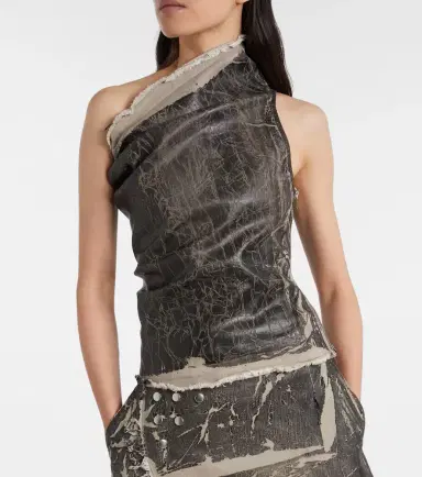 Rick Owens Athena printed one-shoulder denim top | Thumbnail 5 Rick Owens Athena printed one-shoulder denim top | Thumbnail 5
