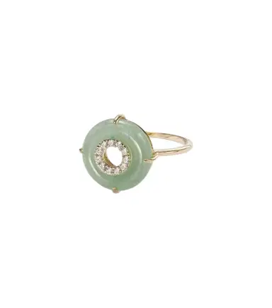 Mateo 14kt gold ring with jade and diamonds | Thumbnail 1 Mateo 14kt gold ring with jade and diamonds | Thumbnail 1