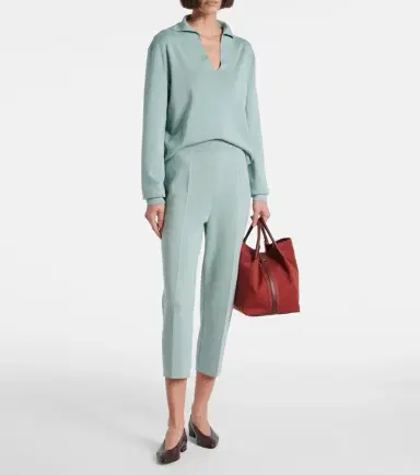 Loro Piana Siena silk and cotton cropped tapered pants | Thumbnail 2 Loro Piana Siena silk and cotton cropped tapered pants | Thumbnail 2