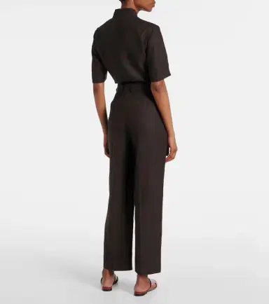 Loro Piana High-rise linen straight pants | Thumbnail 3 Loro Piana High-rise linen straight pants | Thumbnail 3