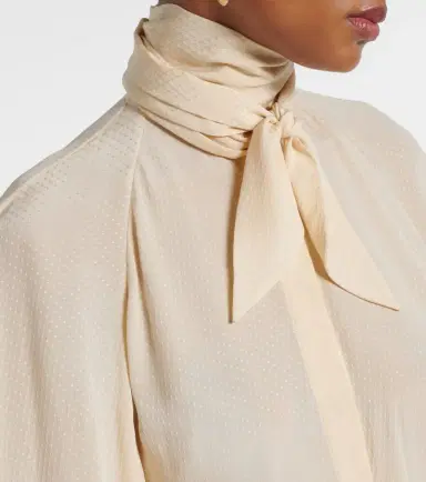 Loro Piana Valmy tie-neck silk blouse | Thumbnail 2 Loro Piana Valmy tie-neck silk blouse | Thumbnail 2