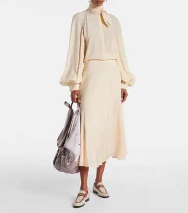 Loro Piana Valmy tie-neck silk blouse | Thumbnail 3 Loro Piana Valmy tie-neck silk blouse | Thumbnail 3