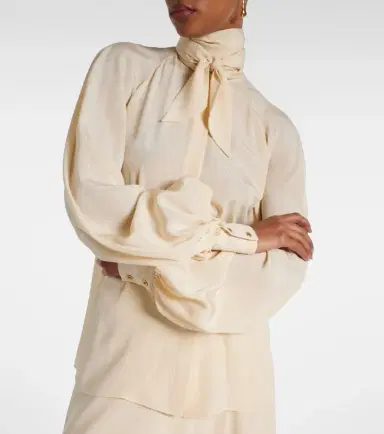 Loro Piana Valmy tie-neck silk blouse | Thumbnail 5 Loro Piana Valmy tie-neck silk blouse | Thumbnail 5