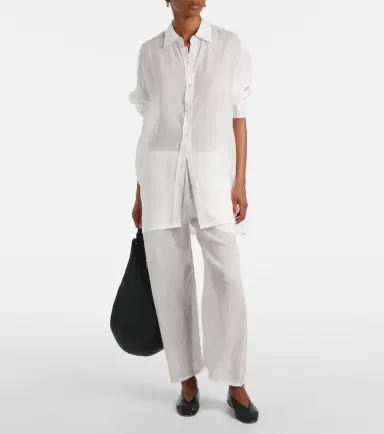 Leset Niko ramie cropped barrel-leg pants | Thumbnail 2 Leset Niko ramie cropped barrel-leg pants | Thumbnail 2