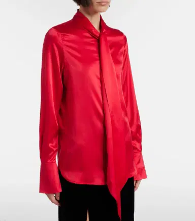 Nina Ricci Lavalliere silk crêpe de chine shirt | Thumbnail 3 Nina Ricci Lavalliere silk crêpe de chine shirt | Thumbnail 3