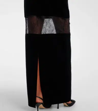 Nina Ricci Velvet and lace gown | Thumbnail 3 Nina Ricci Velvet and lace gown | Thumbnail 3