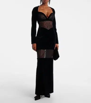 Nina Ricci Velvet and lace gown | Thumbnail 5 Nina Ricci Velvet and lace gown | Thumbnail 5