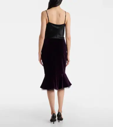 Nina Ricci Peplum cotton velvet midi skirt | Thumbnail 3 Nina Ricci Peplum cotton velvet midi skirt | Thumbnail 3