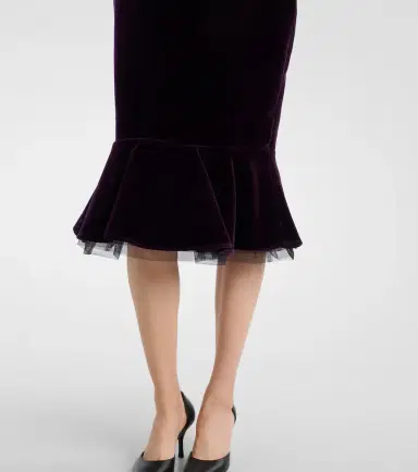 Nina Ricci Peplum cotton velvet midi skirt | Thumbnail 5 Nina Ricci Peplum cotton velvet midi skirt | Thumbnail 5