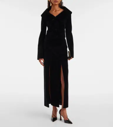 Nina Ricci Cotton velvet maxi skirt | Thumbnail 3 Nina Ricci Cotton velvet maxi skirt | Thumbnail 3