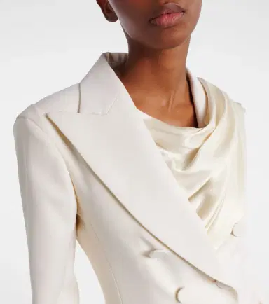 Nina Ricci Scarf-detail virgin wool gabardine blazer | Thumbnail 3 Nina Ricci Scarf-detail virgin wool gabardine blazer | Thumbnail 3