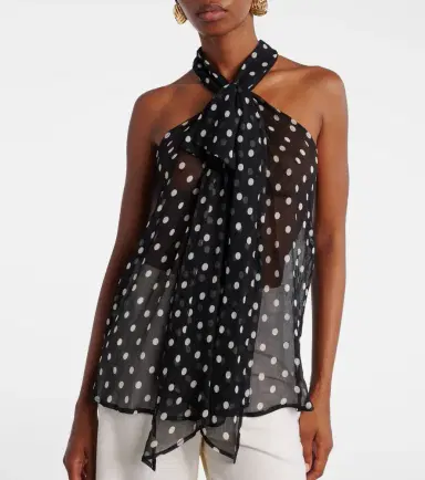 Nina Ricci Polka-dot sheer silk tank top | Thumbnail 4 Nina Ricci Polka-dot sheer silk tank top | Thumbnail 4