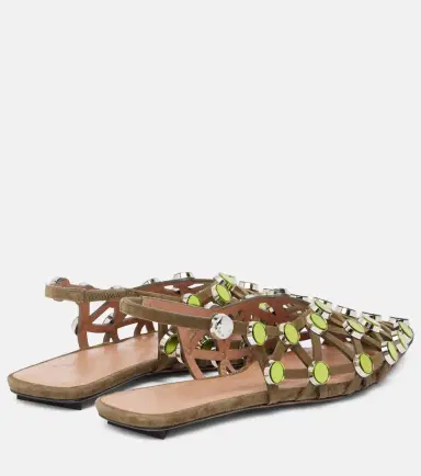 The Attico Grid embellished ballet flats | Thumbnail 4 The Attico Grid embellished ballet flats | Thumbnail 4