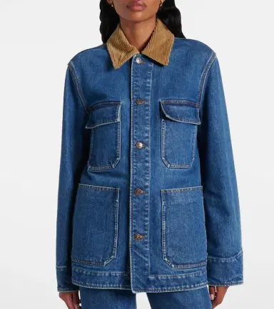 Loro Piana Corduroy-trimmed denim jacket | Thumbnail 6 Loro Piana Corduroy-trimmed denim jacket | Thumbnail 6
