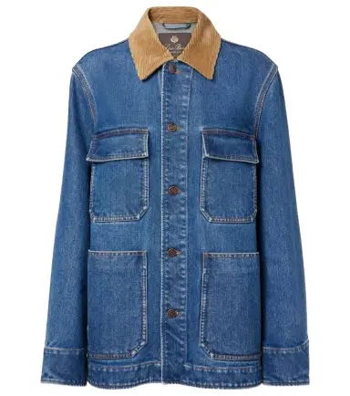 Loro Piana Corduroy-trimmed denim jacket | Thumbnail 1 Loro Piana Corduroy-trimmed denim jacket | Thumbnail 1