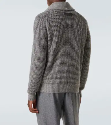 Zegna Waffle-knit cashmere and mohair cardigan | Thumbnail 3 Zegna Waffle-knit cashmere and mohair cardigan | Thumbnail 3