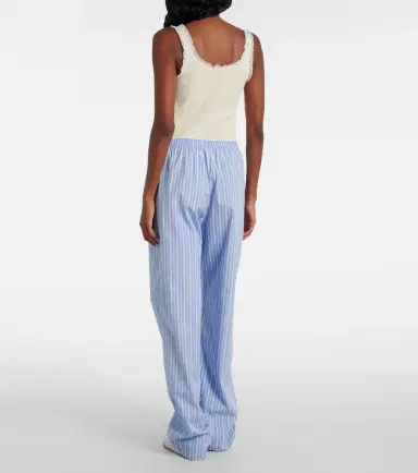 Miu Miu Striped cotton poplin wide-leg pants | Thumbnail 4 Miu Miu Striped cotton poplin wide-leg pants | Thumbnail 4