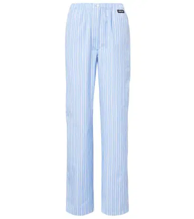 Miu Miu Striped cotton poplin wide-leg pants | Thumbnail 1 Miu Miu Striped cotton poplin wide-leg pants | Thumbnail 1