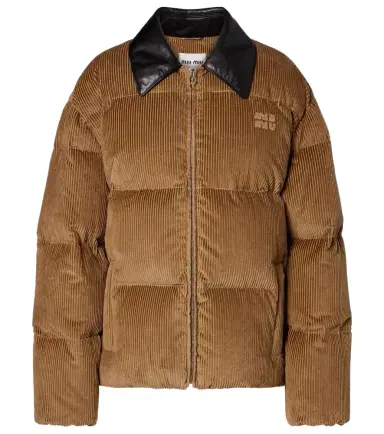 Miu Miu Cotton corduroy down jacket | Thumbnail 1 Miu Miu Cotton corduroy down jacket | Thumbnail 1