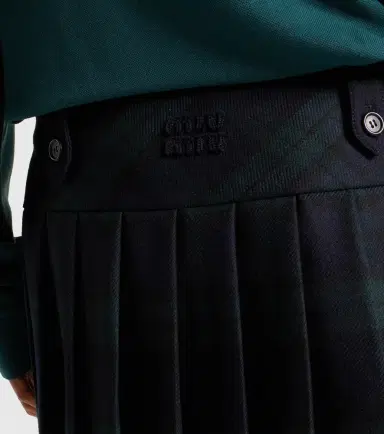 Miu Miu Plaid virgin wool twill miniskirt | Thumbnail 4 Miu Miu Plaid virgin wool twill miniskirt | Thumbnail 4