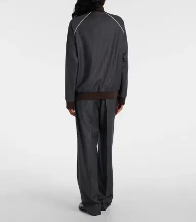 Miu Miu Pinstripe virgin wool blouson | Thumbnail 5 Miu Miu Pinstripe virgin wool blouson | Thumbnail 5