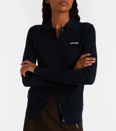 Miu Miu Open-knit cashmere cardigan | Thumbnail 3 Miu Miu Open-knit cashmere cardigan | Thumbnail 3