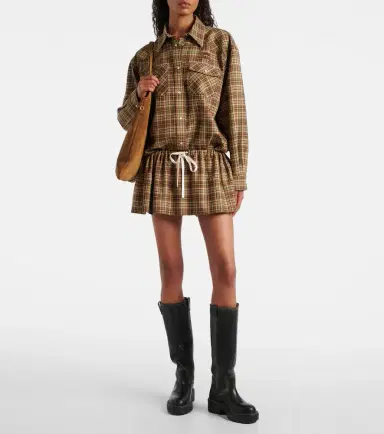 Miu Miu Plaid virgin wool miniskirt | Thumbnail 2 Miu Miu Plaid virgin wool miniskirt | Thumbnail 2