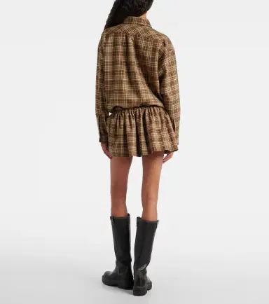 Miu Miu Plaid virgin wool miniskirt | Thumbnail 3 Miu Miu Plaid virgin wool miniskirt | Thumbnail 3