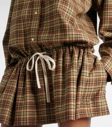 Miu Miu Plaid virgin wool miniskirt | Thumbnail 4 Miu Miu Plaid virgin wool miniskirt | Thumbnail 4
