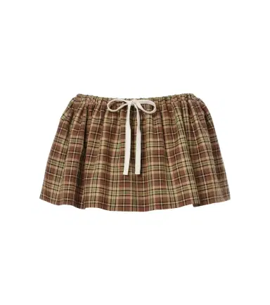 Miu Miu Plaid virgin wool miniskirt | Thumbnail 1 Miu Miu Plaid virgin wool miniskirt | Thumbnail 1
