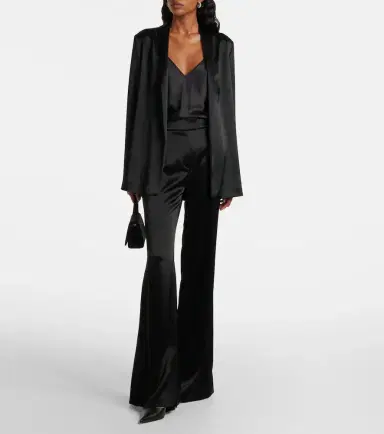 Galvan Julianne high-rise satin flared pants | Thumbnail 3 Galvan Julianne high-rise satin flared pants | Thumbnail 3