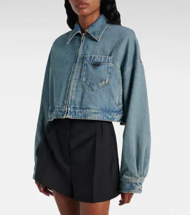 Prada Cropped denim jacket | Thumbnail 6 Prada Cropped denim jacket | Thumbnail 6