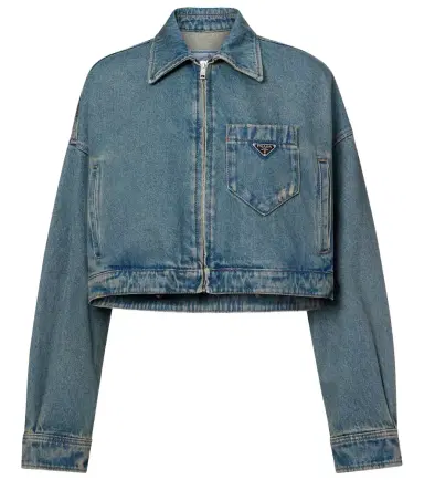 Prada Cropped denim jacket | Thumbnail 1 Prada Cropped denim jacket | Thumbnail 1