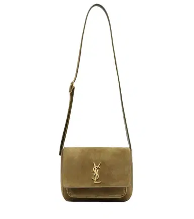 Saint Laurent Niki Cassandre suede shoulder bag | Thumbnail 1 Saint Laurent Niki Cassandre suede shoulder bag | Thumbnail 1