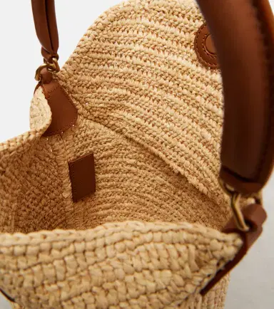 Saint Laurent Gaby leather-trimmed raffia bucket bag | Thumbnail 4 Saint Laurent Gaby leather-trimmed raffia bucket bag | Thumbnail 4