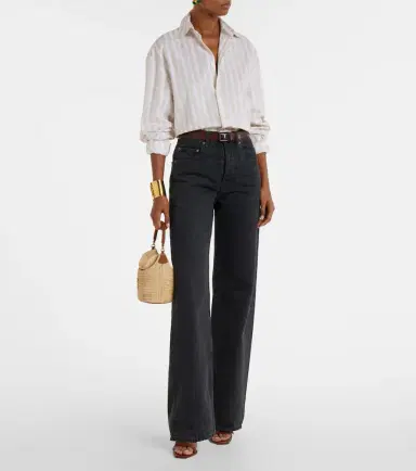 Saint Laurent Gaby leather-trimmed raffia bucket bag | Thumbnail 7 Saint Laurent Gaby leather-trimmed raffia bucket bag | Thumbnail 7