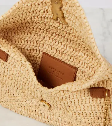 Saint Laurent Cassandre Mini raffia shoulder bag | Thumbnail 3 Saint Laurent Cassandre Mini raffia shoulder bag | Thumbnail 3