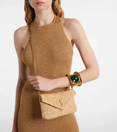Saint Laurent Cassandre Mini raffia shoulder bag | Thumbnail 5 Saint Laurent Cassandre Mini raffia shoulder bag | Thumbnail 5