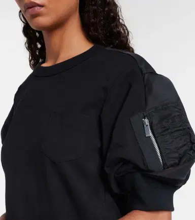 Sacai Cotton twill and jersey T-shirt | Thumbnail 2 Sacai Cotton twill and jersey T-shirt | Thumbnail 2
