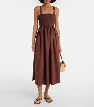 Heidi Klein Grasse shirred cotton poplin midi dress | Thumbnail 2 Heidi Klein Grasse shirred cotton poplin midi dress | Thumbnail 2