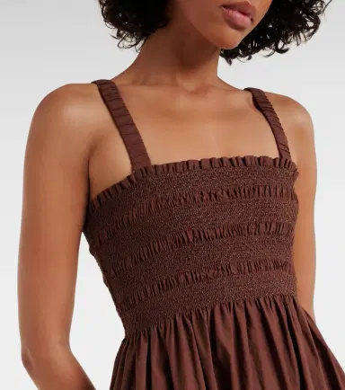 Heidi Klein Grasse shirred cotton poplin midi dress | Thumbnail 4 Heidi Klein Grasse shirred cotton poplin midi dress | Thumbnail 4