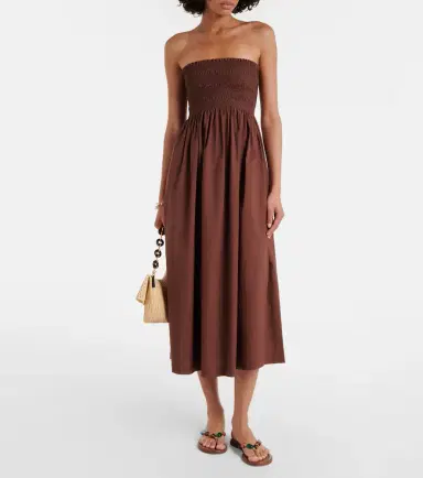Heidi Klein Grasse shirred cotton poplin midi dress | Thumbnail 5 Heidi Klein Grasse shirred cotton poplin midi dress | Thumbnail 5