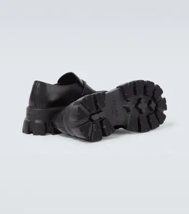 Prada Logo leather platform loafers | Thumbnail 4 Prada Logo leather platform loafers | Thumbnail 4