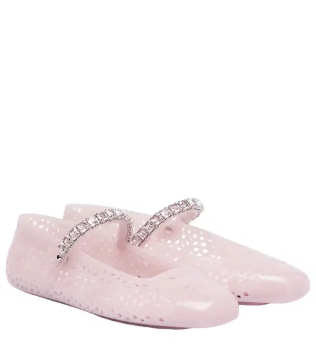 Jelly embellished PU Mary Jane flats