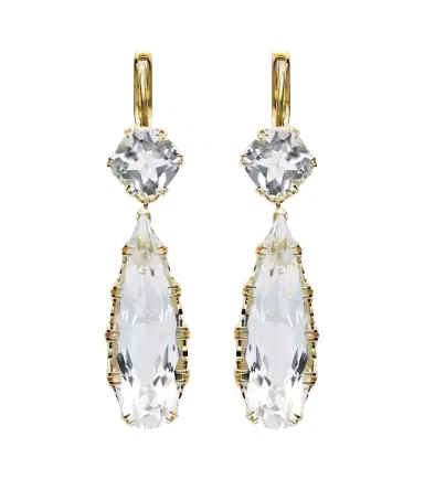 Ileana Makri 18kt gold earrings with white topaz | Thumbnail 1 Ileana Makri 18kt gold earrings with white topaz | Thumbnail 1