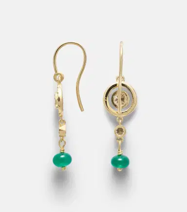 Ileana Makri Orbit 18kt gold drop earrings with gemstones | Thumbnail 2 Ileana Makri Orbit 18kt gold drop earrings with gemstones | Thumbnail 2