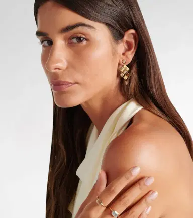 Ileana Makri Tile Temple 18kt gold drop earrings with diamonds | Thumbnail 3 Ileana Makri Tile Temple 18kt gold drop earrings with diamonds | Thumbnail 3