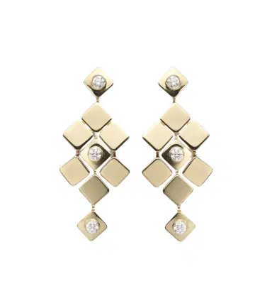 Ileana Makri Tile Temple 18kt gold drop earrings with diamonds | Thumbnail 1 Ileana Makri Tile Temple 18kt gold drop earrings with diamonds | Thumbnail 1
