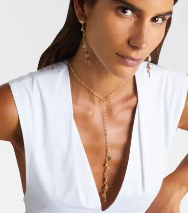 Sydney Evan 14kt gold charm necklace with diamonds and pearls | Thumbnail 4 Sydney Evan 14kt gold charm necklace with diamonds and pearls | Thumbnail 4